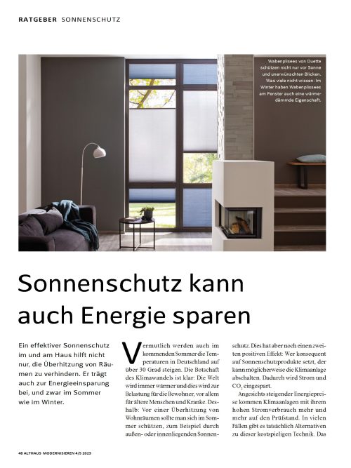 Mit Sonnenschutz Energie sparen: So geht es