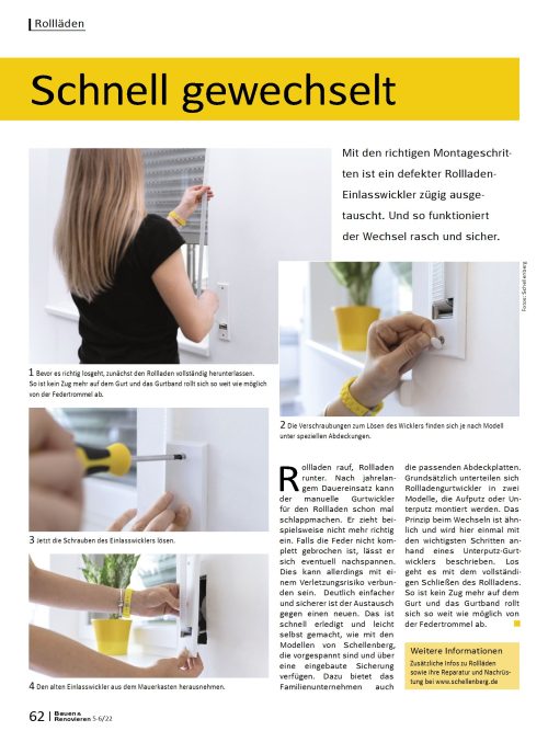 Montage von Rollladen-Einlasswickler