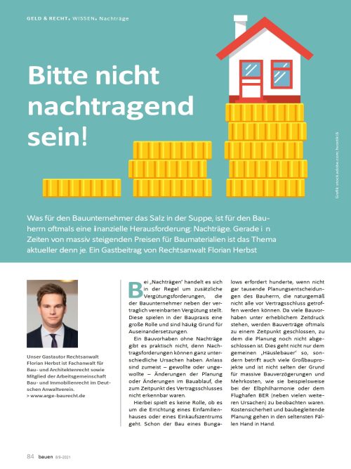 Nachträge durch steigende Preise