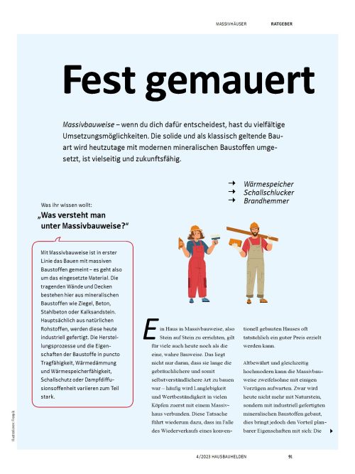 Ratgeber Massivhäuser