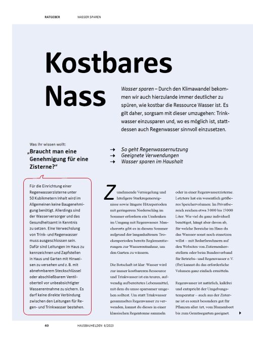 Regenwasser für Haus und Garten