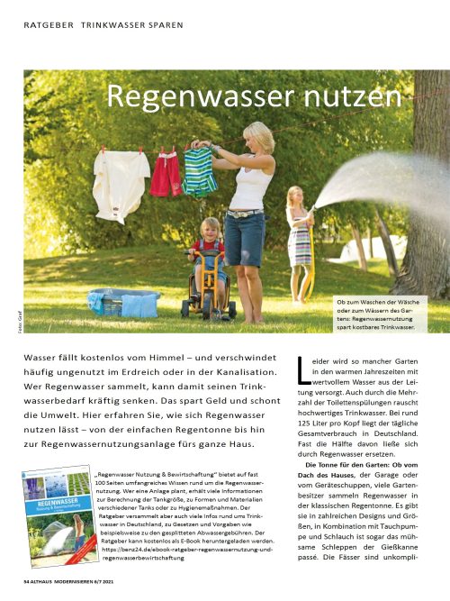 Regenwassertanks: Welche Tankgröße ist ideal
