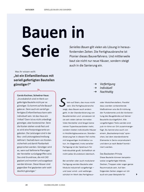 Serielles Bauen und Sanieren