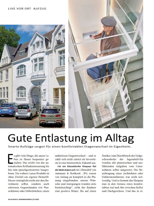 Smarter Aufzug für das Eigenheim