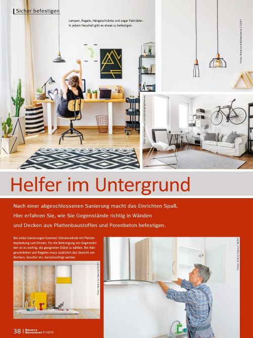 So befestigen Sie Gegenstände an Wand & Decke