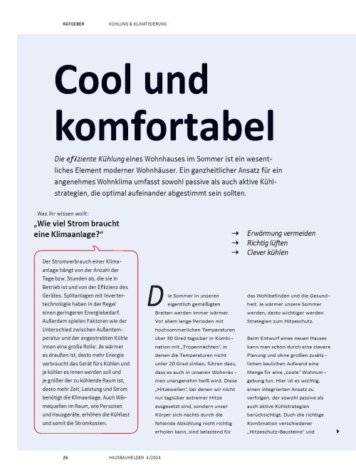 So geht die effiziente Kühlung eines Wohnhauses