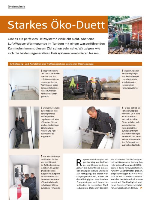 Starkes Duett: Luft-Wasser-Wärmepumpe und wasserführender Kamimofen