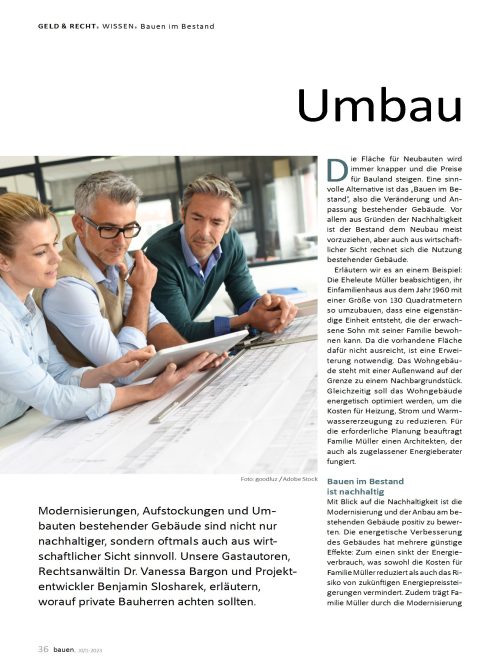 Umbau statt Neubau