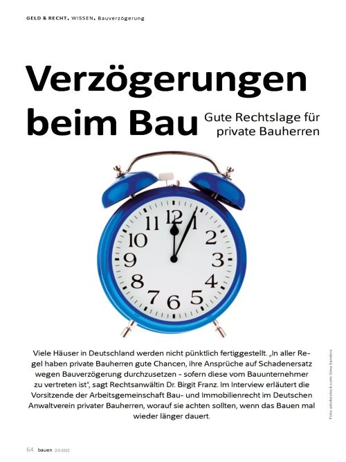 Verzögerungen beim Bau