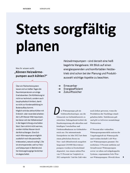 Wärmepumpe: Planung und Produktauswahl