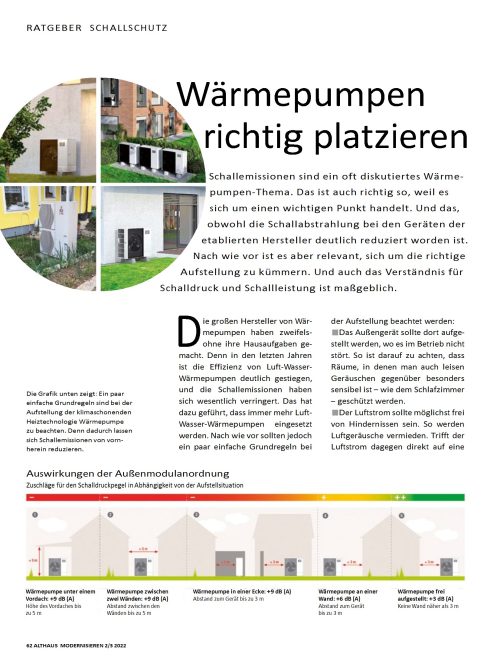 Wärmepumpen richtig platzieren