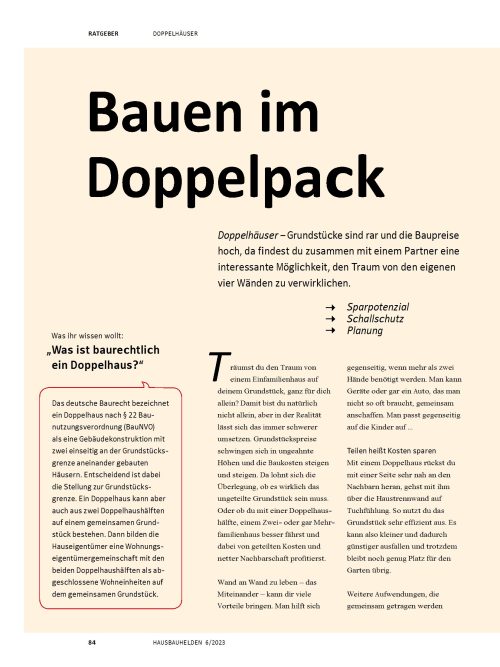 Was ist eigentlich ein Doppelhaus?