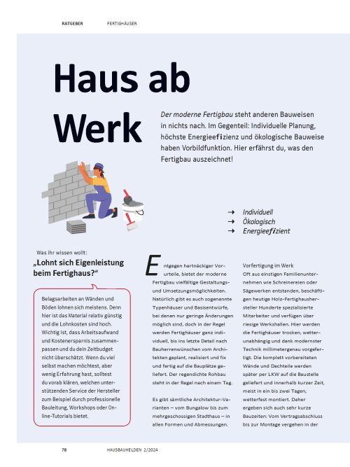 Was zeichnet den modernen Fertigbau aus?