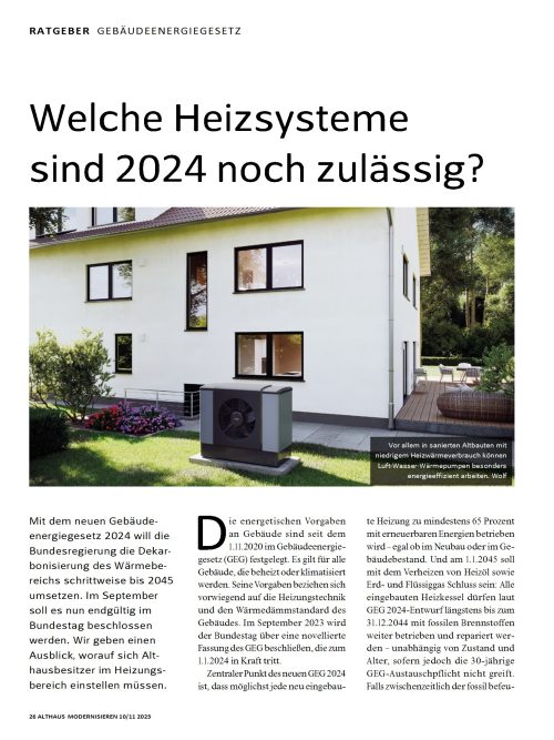 Welche Heizsysteme sind 2024 noch zulässig?