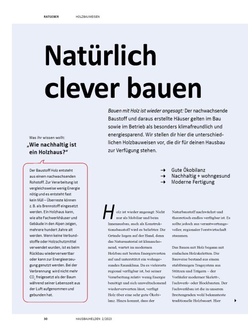 Welche Holzbauweisen gibt es?