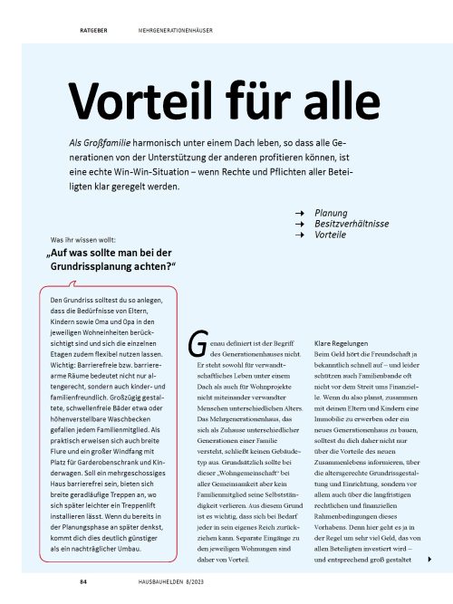 Welche Vorteile bietet ein Mehrgenerationenhaus?