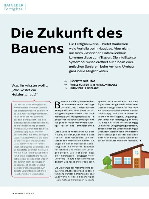Welche Vorteile hat der Fertigbau?