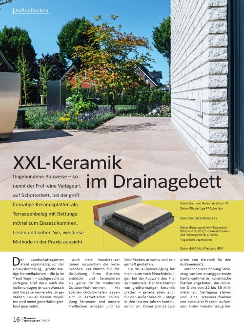 XXL-Keramik im Drainagebett
