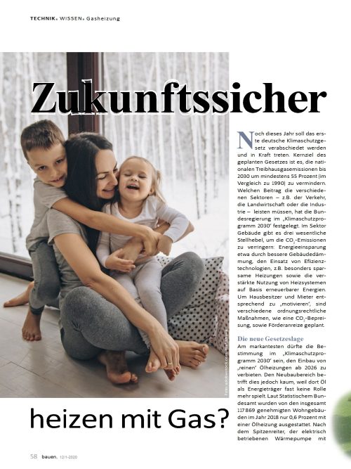 Zukunftssicher heizen mit Gas?