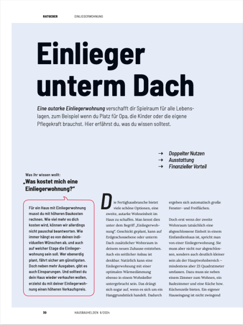 Welche Vorteile bringt eine Einliegerwohnung?