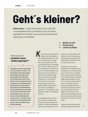 Tipps für das Bauen kleinerer Häuser