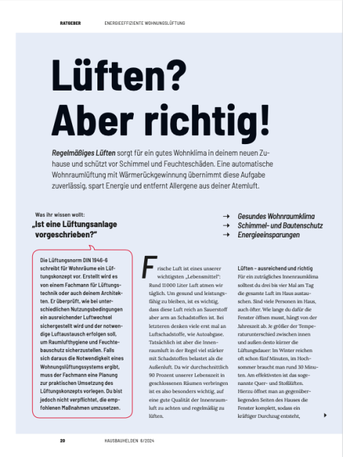 Alles über die energieeffiziente Wohnungslüftung