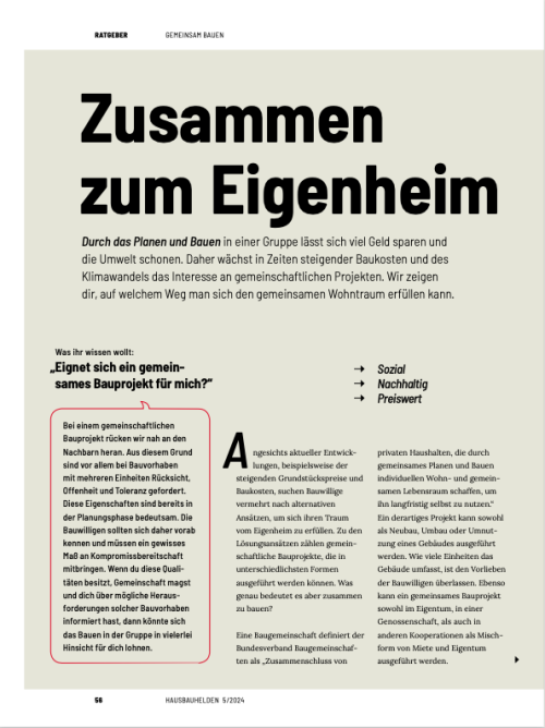 Wie können gemeinsame Bauprojekte aussehen?