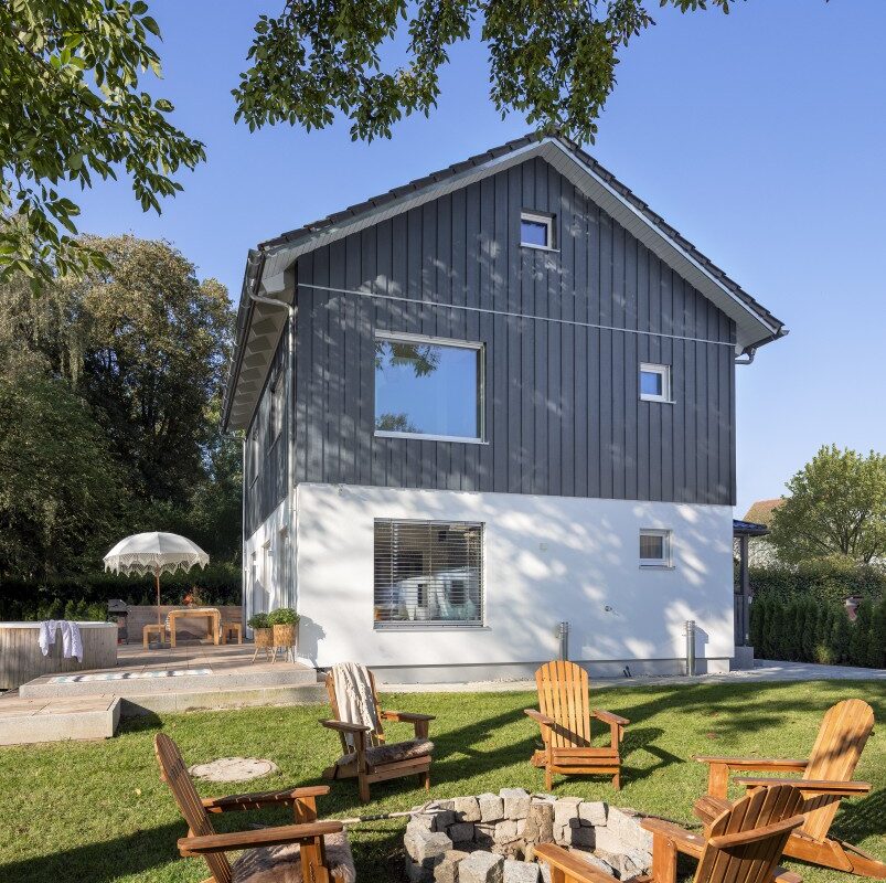 Schwörer Kundenhaus Moser Außenansicht Garten
