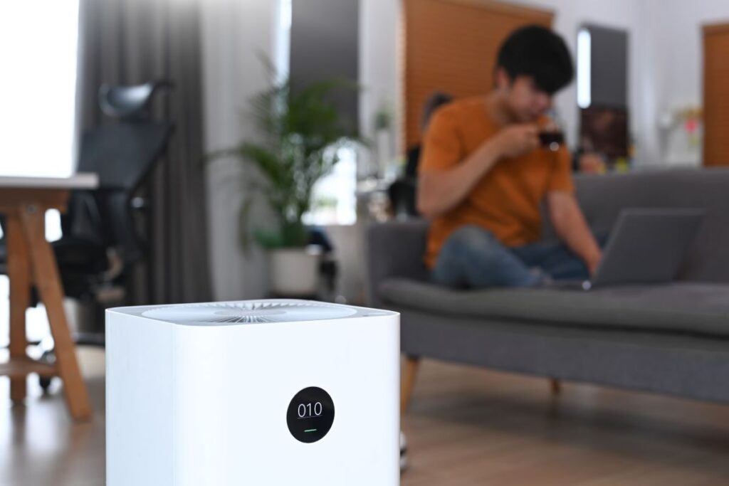 Luftentfeuchter im Wohnzimmer