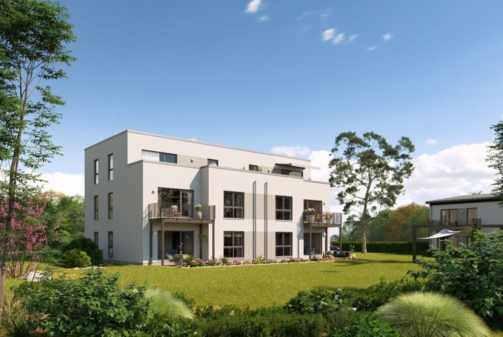 Mehrfamilienhaus Fingerhaus mit Flachdach und sechs Wohneinheiten