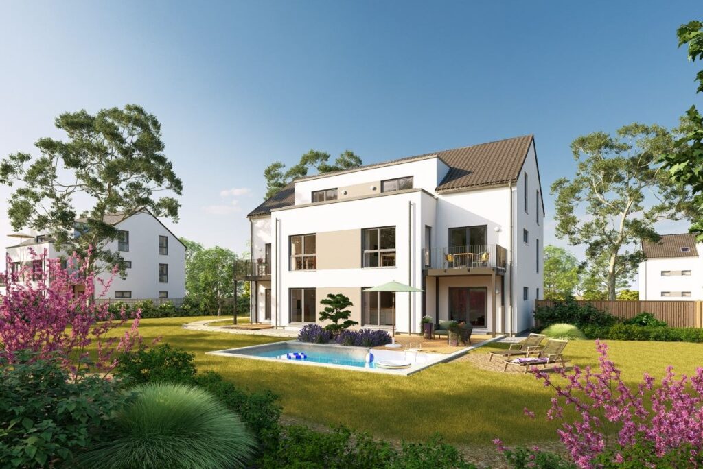 Mehrfamilienhaus Fingerhaus mit Garten